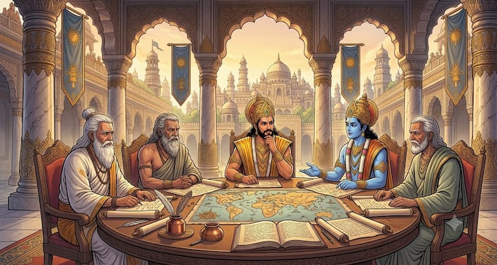 Despite being the king, Yudhishthir consulted everyone and did not consider himself the greatest. A great leader is one who respects the opinions of others, takes everyone along and gives place to conscience and religion instead of ego in his decisions.