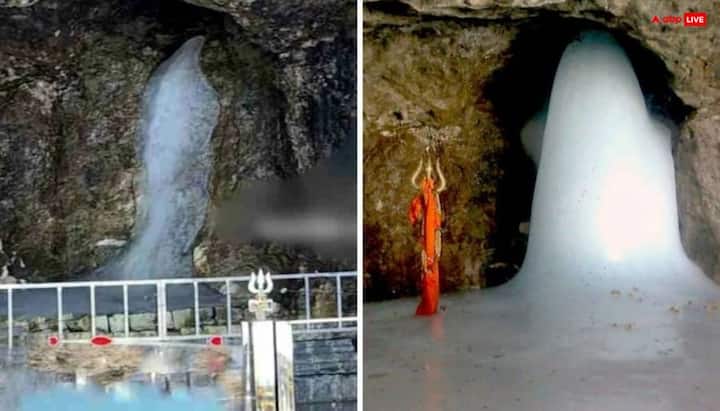Amarnath Yatra started on 3rd July, but just 5 days later on 7th July, a picture of the natural ice Shivling has surfaced in which 90 percent of the Himlinga has melted.