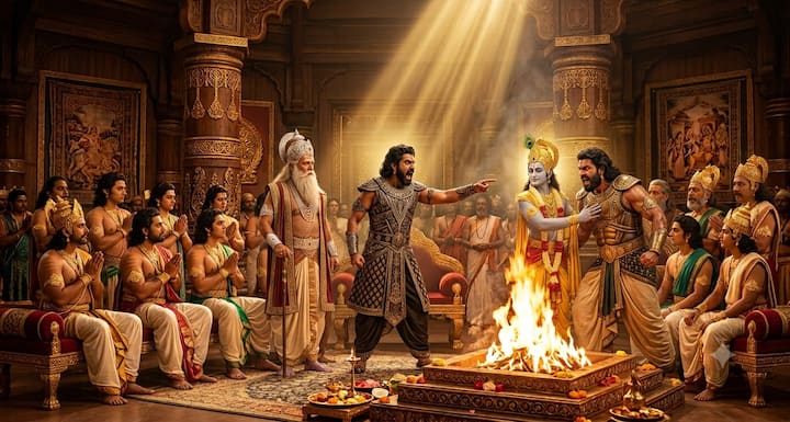 Words spoken in anger harm both relationships and respect. Shishupala crossed the limits of decorum in his anger. True wisdom lies in maintaining patience and restraint even in difficult situations in life. A calm mind always gives power to take right decisions.