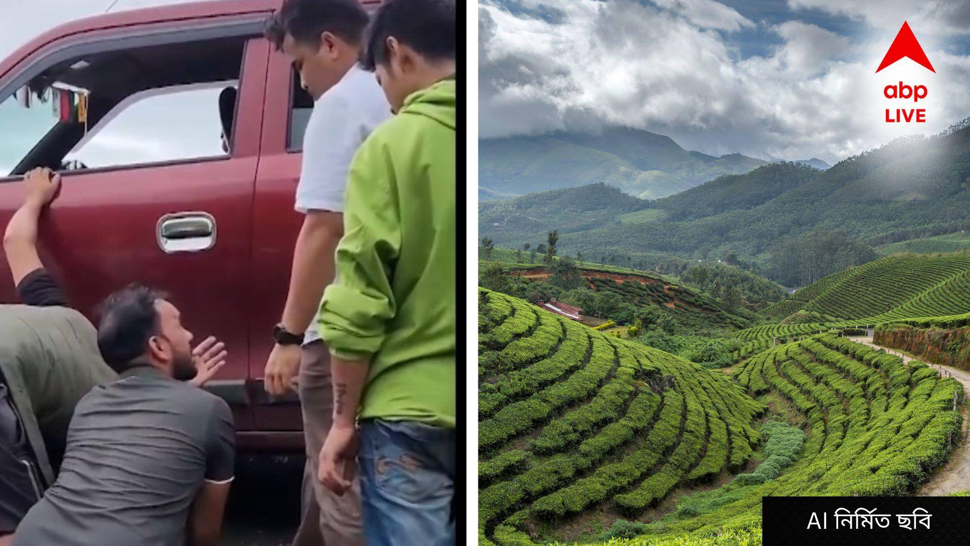 Darjeeling : দার্জিলিংয়ে দুর্ঘটনা, রক গার্ডেনে যাওয়ার পথে খাদে ঝুলল গাড়ি , আতঙ্ক চরমে