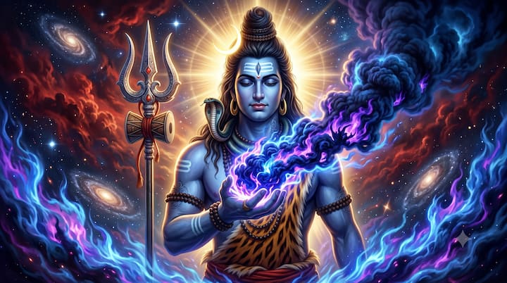 सृष्टि को विनाश से बचाने के लिए भगवान शिव ने बिना एक पल सोचे हलाहल विष अपने हाथों में उठाया. उन्होंने शांत मन और अडिग साहस के साथ उसे पी लिया. उनके चेहरे पर भय नहीं, बल्कि समस्त संसार के प्रति करुणा और त्याग का तेज झलक रहा था. यही उनका सबसे महान बलिदान बना.
