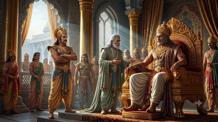 Vidur repeatedly advised Dhritarashtra to follow the path of religion and morality, but due to attachment and love for his son, he ignored him. The person who ignores beneficial advice and listens only to what he likes, becomes the cause of his own downfall.