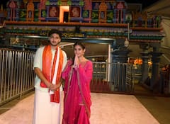 Jaya Krishna Ghattamaneni: బెజవాడ దుర్గమ్మ ఆలయంలో జయకృష్ణ, రాషా... Srinivasa Mangapuram విడుదలకు ముందు