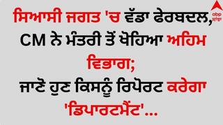 Big News: ਸਿਆਸੀ ਜਗਤ 'ਚ ਵੱਡਾ ਫੇਰਬਦਲ, CM ਨੇ ਮੰਤਰੀ ਤੋਂ ਖੋਹਿਆ ਅਹਿਮ ਵਿਭਾਗ; ਜਾਣੋ ਹੁਣ ਕਿਸਨੂੰ ਰਿਪੋਰਟ ਕਰੇਗਾ 'ਡਿਪਾਰਟਮੈਂਟ'... 