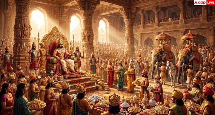 राजसूय यज्ञ के बाद युधिष्ठिर की कीर्ति चारों दिशाओं में फैल गई. दूर दूर से राजा, व्यापारी और ऋषि उनके लिए सोना, रत्न, हाथी, घोड़े और बहुमूल्य उपहार लेकर आते थे. उनकी सभा वैभव, सम्मान और धर्म का प्रतीक बन चुकी थी. यही सिखाता है कि सच्चाई, न्याय और परिश्रम से कमाया गया सम्मान ही जीवन की सबसे बड़ी संपत्ति होता है.