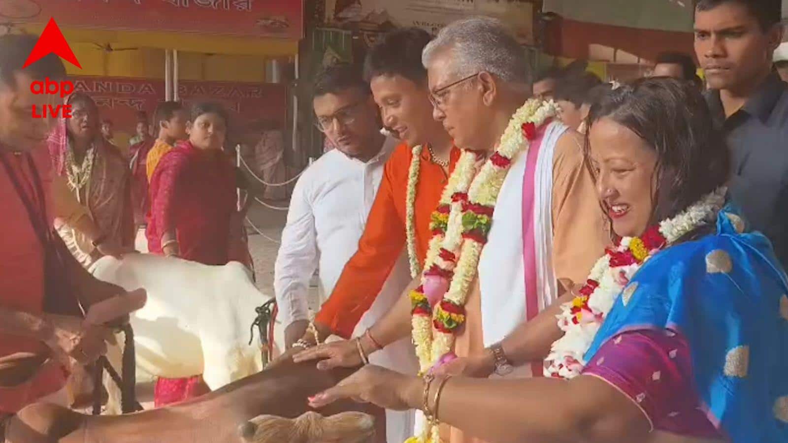 Dilip Ghosh: মা ও স্ত্রীকে নিয়ে মায়াপুরের রথযাত্রায় সামিল দিলীপ ঘোষ, অংশ নিলেন পুজোয়, করলেন গো-সেবাও