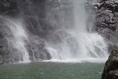 100 फुट ऊंचावरुन कोसळणारा वसुंधरा धबधबा; निसर्गाचं नयनरम्य दृश्य, पर्यटकांची गर्दी, गाड्यांच्या रांगा