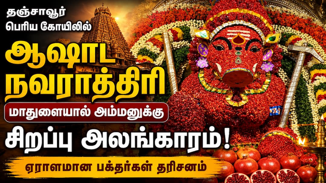 மாதுளை அலங்காரத்தில் மஹாவாராஹி... தஞ்சாவூரில் பக்திப்பரவசத்தில் மிதந்த பக்தர்கள்