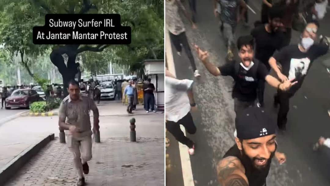 'Bro Thought He Could Outrun': Gen Z Protester Turns Jantar Mantar Police Chase Into 'Subway Surfer' Meme 'Bro Thought He Could Outrun': Gen Z Protester Turns Jantar Mantar Police Chase Into 'Subway Surfer' Meme
