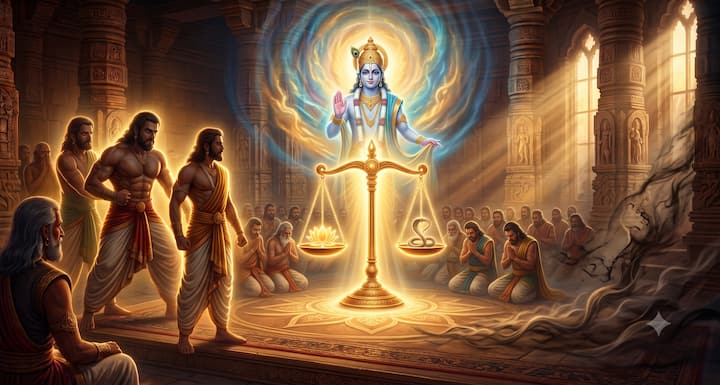 इस प्रसंग का संदेश साफ है अन्याय करना जितना बड़ा पाप है, उतना ही बड़ा पाप अन्याय देखकर मौन रहना भी है. धर्म हमेशा सत्य, सम्मान और न्याय के साथ खड़ा होता है. कठिन समय में ईश्वर पर विश्वास और सही के पक्ष में आवाज़ उठाना ही मनुष्य का सबसे बड़ा कर्तव्य है.
