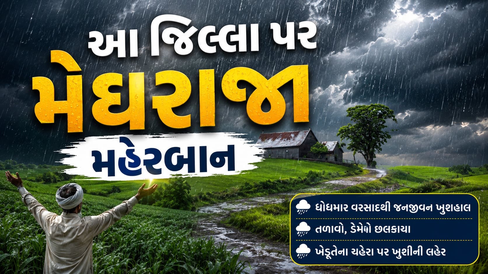 ગુજરાતમાં અતિભારે વરસાદની આગાહી