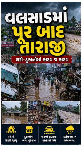 Valsad Flood : વલસાડમાં પૂર બાદ તારાજી