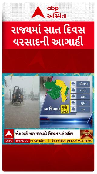 Gujarat Rain Forecast : રાજ્યમાં સાત દિવસ વરસાદની આગાહી