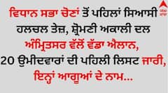 ਵਿਧਾਨ ਸਭਾ ਚੋਣਾਂ ਤੋਂ ਪਹਿਲਾਂ ਸਿਆਸੀ ਹਲਚਲ ਤੇਜ਼, ਸ਼੍ਰੋਮਣੀ ਅਕਾਲੀ ਦਲ ਅੰਮ੍ਰਿਤਸਰ ਵੱਲੋਂ ਵੱਡਾ ਐਲਾਨ, 20 ਉਮੀਦਵਾਰਾਂ ਦੀ ਪਹਿਲੀ ਲਿਸਟ ਜਾਰੀ, ਇਨ੍ਹਾਂ ਆਗੂਆਂ ਦੇ ਨਾਮ...