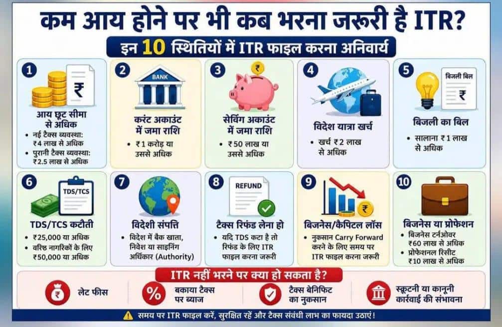 टैक्स फ्री कमाई, फिर भी भरें ITR; जानें किन 10 परिस्थितियों में टैक्स रिटर्न कानूनी रूप से जरूरी