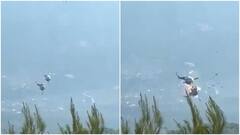 Two Firefighting Helicopters Collide As Greece Battles Massive Wildfires | VIDEO