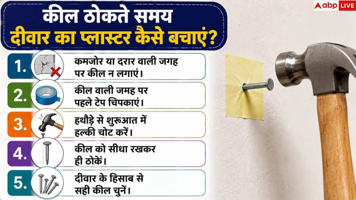 Wall Plaster Damage: क्या कील ठोकते ही खराब हो जाती है दीवार? अपनाएं ये आसान उपाय