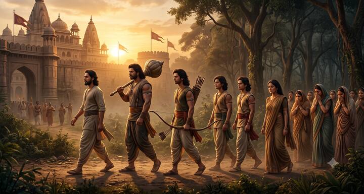 जुए में राज्य हारने के बाद पांडव हस्तिनापुर छोड़कर वन की ओर चल पड़े. उनके साथ द्रौपदी भी थीं. यह केवल एक परिवार का वनवास नहीं था, बल्कि धर्म और सत्य की कठिन परीक्षा की शुरुआत थी.