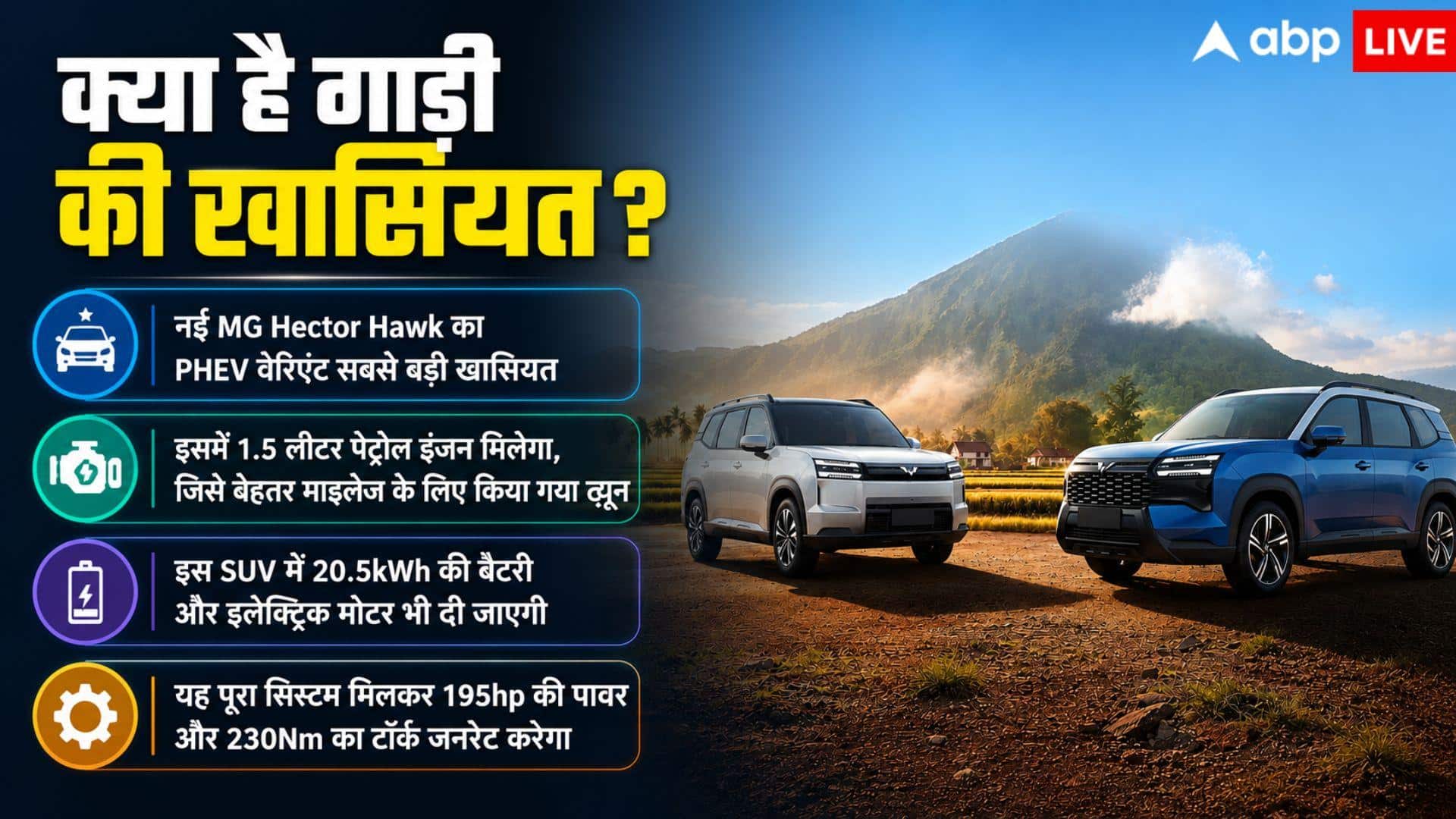 फुल चार्ज पर 530 किमी रेंज, जल्द लॉन्च होगी MG Hector Hawk