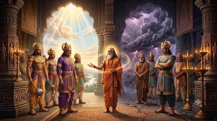 महर्षि मैत्रेय बताते हैं कि अगर दुर्योधन अपने व्यवहार में परिवर्तन कर पांडवों से संधि कर ले, तो संकट टल सकता है. लेकिन अगर वह हठ और अहंकार पर अड़ा रहा, तो युद्ध निश्चित होगा. मनुष्य का भविष्य उसके कर्म और निर्णय ही तय करते हैं.
