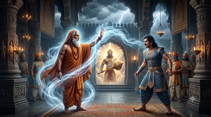 महर्षि मैत्रेय दुर्योधन के अभिमान से दुखी होकर उसे चेतावनी देते हैं कि अगर वह धर्म का मार्ग नहीं अपनाएगा, तो भविष्य में भीमसेन की गदा उसके इसी अहंकार का अंत करेगी. यह केवल श्राप नहीं, बल्कि अधर्म के निश्चित परिणाम की घोषणा थी.