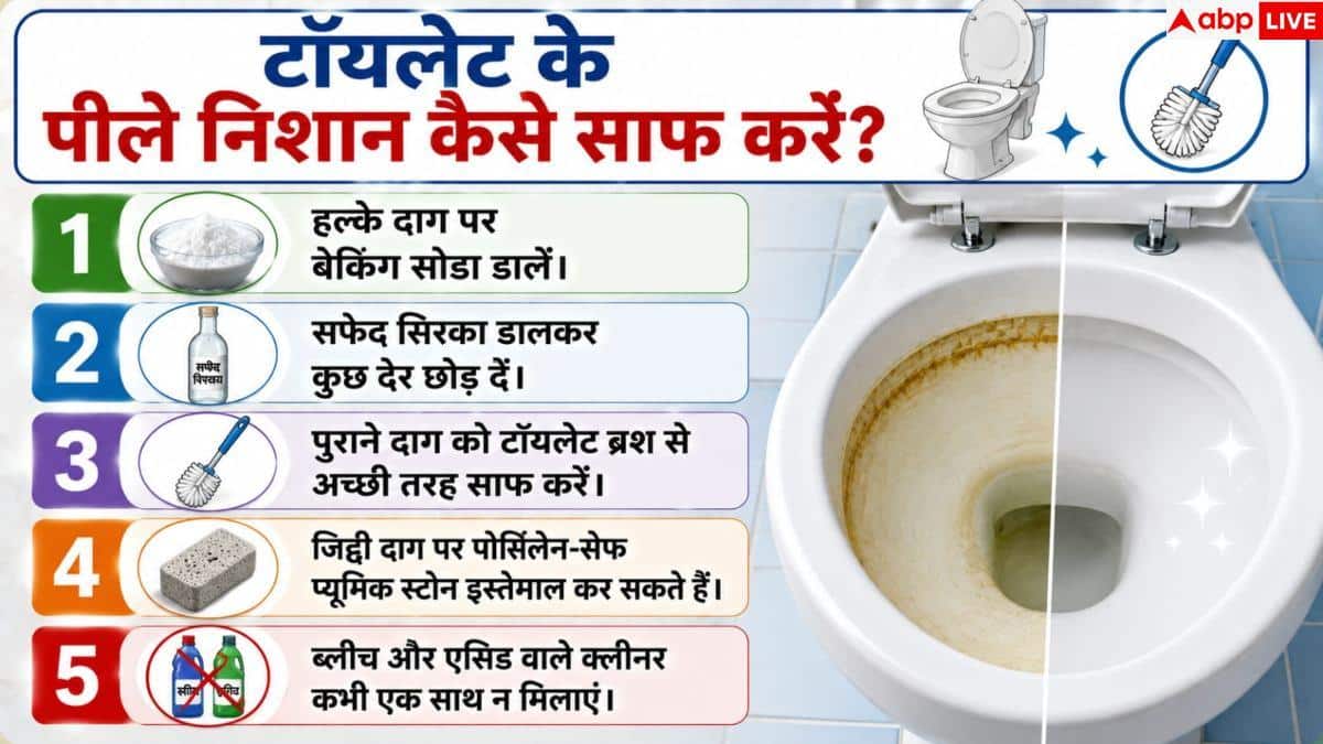 Toilet Yellow Stains: बार-बार रगड़ने पर भी नहीं छूट रहे टॉयलेट के दाग? जानें असली वजह