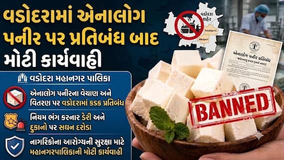 વડોદરામાં એનાલોગ પનીર પર પ્રતિબંધ બાદ મોટી કાર્યવાહી, 362 કિલો જથ્થો ઝડપાયો