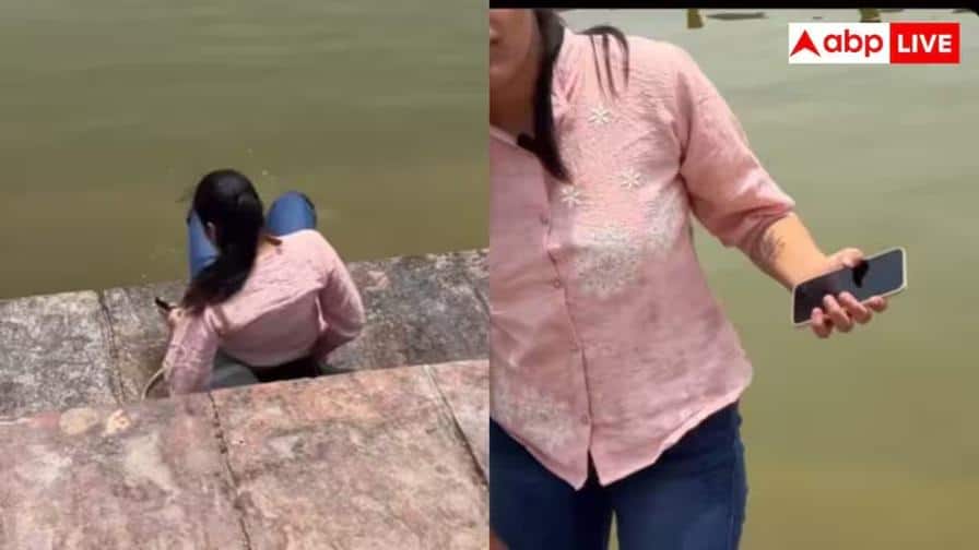 નદી કિનારે રિલ બનાવતી યુવતીનો વીડિયો વાયરલ!