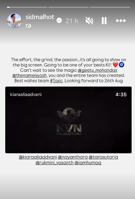 Toxic Siddharth Malhotra Post: 'टॉक्सिक'मधल्या इंटिमेट सीनवरून कियारा ट्रोल होताना दिसताच सिद्धार्थ मल्होत्राची पोस्ट; ट्रोलर्सची बोलती बंद, म्हणाला...