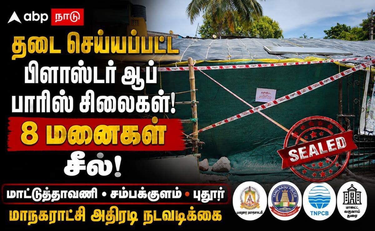 மதுரையில் அதிரடி: தடை செய்யப்பட்ட பிளாஸ்டர் ஆப் பாரிஸ் சிலைகளுக்கு சீல்!