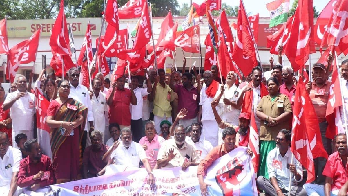 “வெள்ளையனே வெளியேறு!” முழக்கத்துடன் தஞ்சையில் தொழிலாளர்கள்–விவசாயிகள் மறியல்