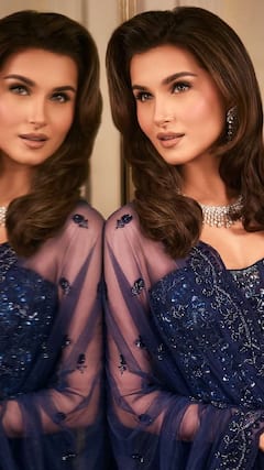 Tara Sutaria look: तारा सुतारियाचा ग्लॅमरस लूक चर्चेत; नेव्ही ब्लू लेहंग्यातला अंदाज पाहून चाहते घायाळ; ‘Toxic’मध्ये उडवणार चाहत्यांची झोप!