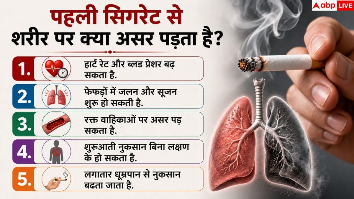 Smoking Side Effects: क्या पहली ही सिगरेट से खराब होने लगते हैं फेफड़े? जानें सच 2 Smoking Side Effects: क्या पहली ही सिगरेट से खराब होने लगते हैं फेफड़े? जानें सच