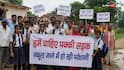UP: School Students, Villagers Protest In Hamirpur, Demand Paved Road To School