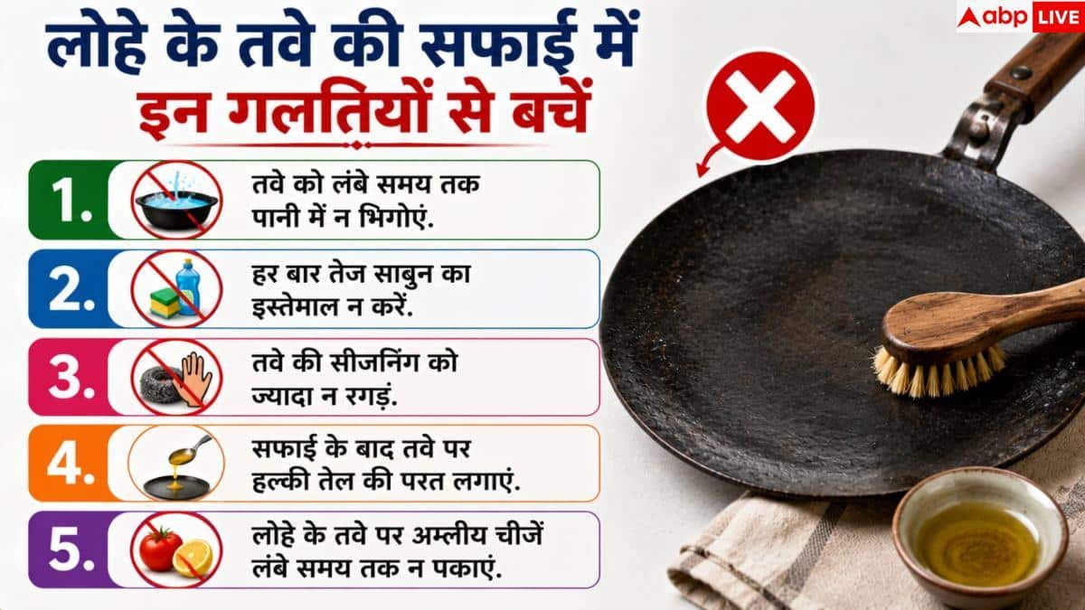 Tawa Cleaning: लोहे का तवा हमेशा रहेगा नए जैसा, साफ करने के बाद करें ये 1 काम