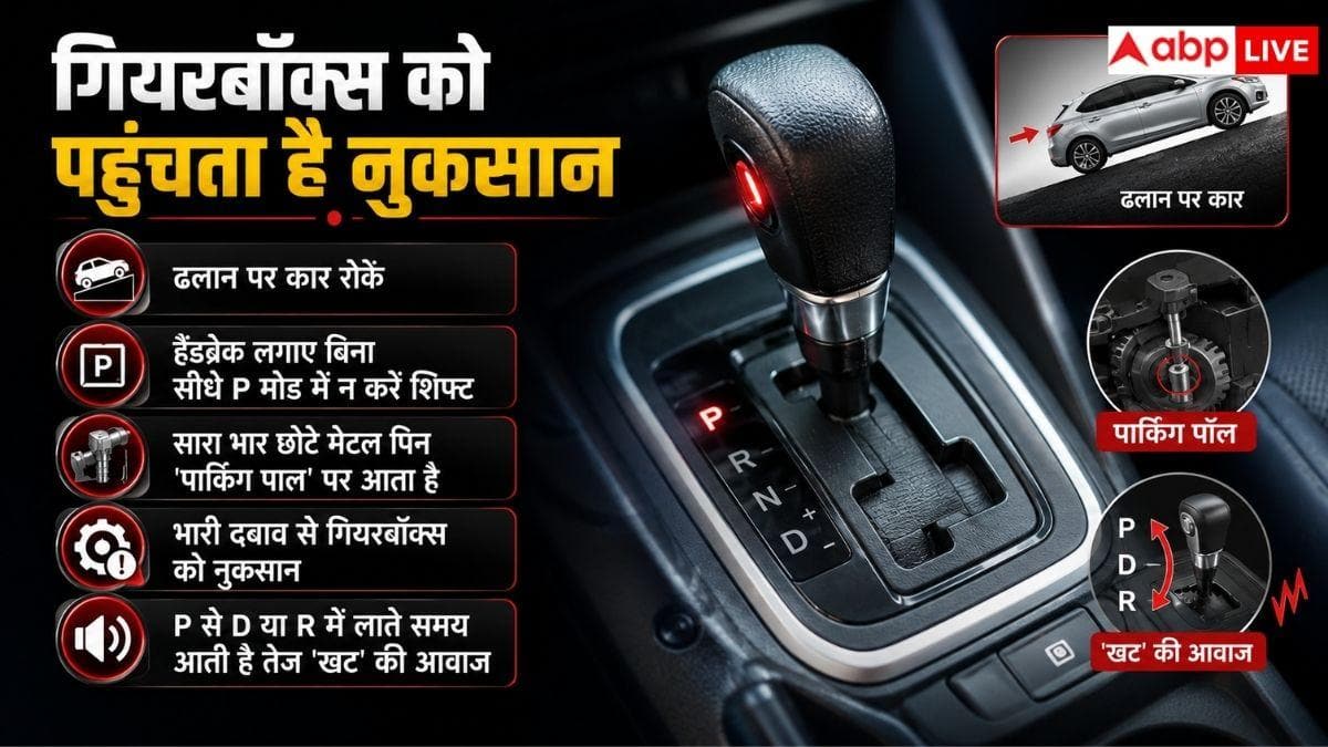 ढलान पर कैसे करें ऑटोमेटिक कार को पार्क, पहले P,N या हैंडब्रेक?