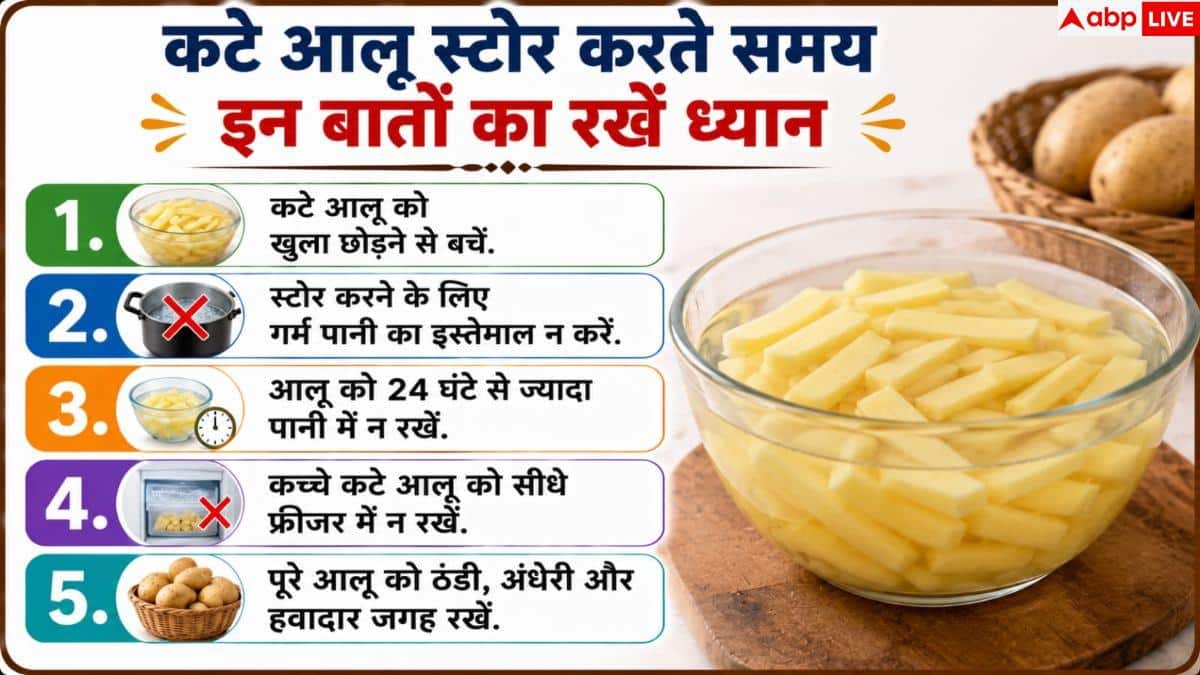 Potato Storage Tips: कटे आलू को 24 घंटे तक रखें फ्रेश! अपनाएं ये आसान किचन ट्रिक्स