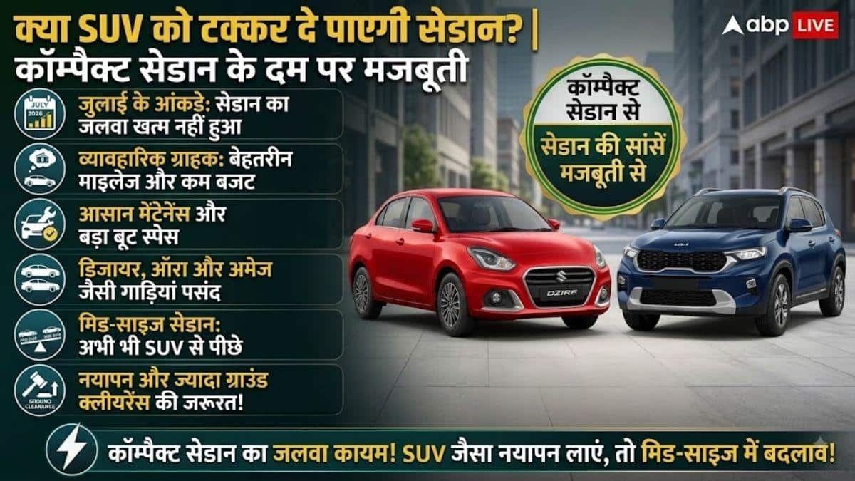 SUV से मुकाबले में सेडान की वापसी? आंकड़े दे रहे बड़ा संकेत