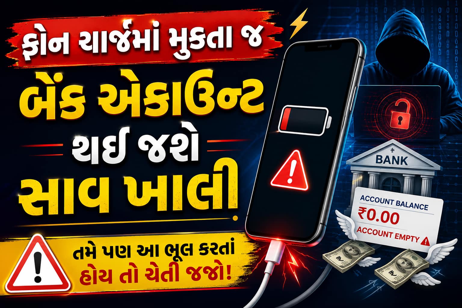 ફોન ચાર્જ કરતાં બેંક એકાઉન્ટ ખાલી થવાનો ભય