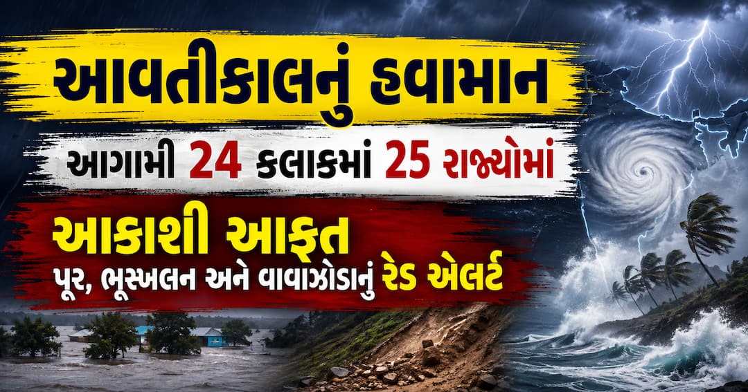 25 રાજ્યોમાં ભારે વરસાદનું રેડ એલર્ટ