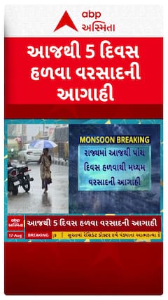 Gujarat Rain Forecast : આગામી 5 દિવસ ગુજરાતમાં હળવા વરસાદની આગાહી