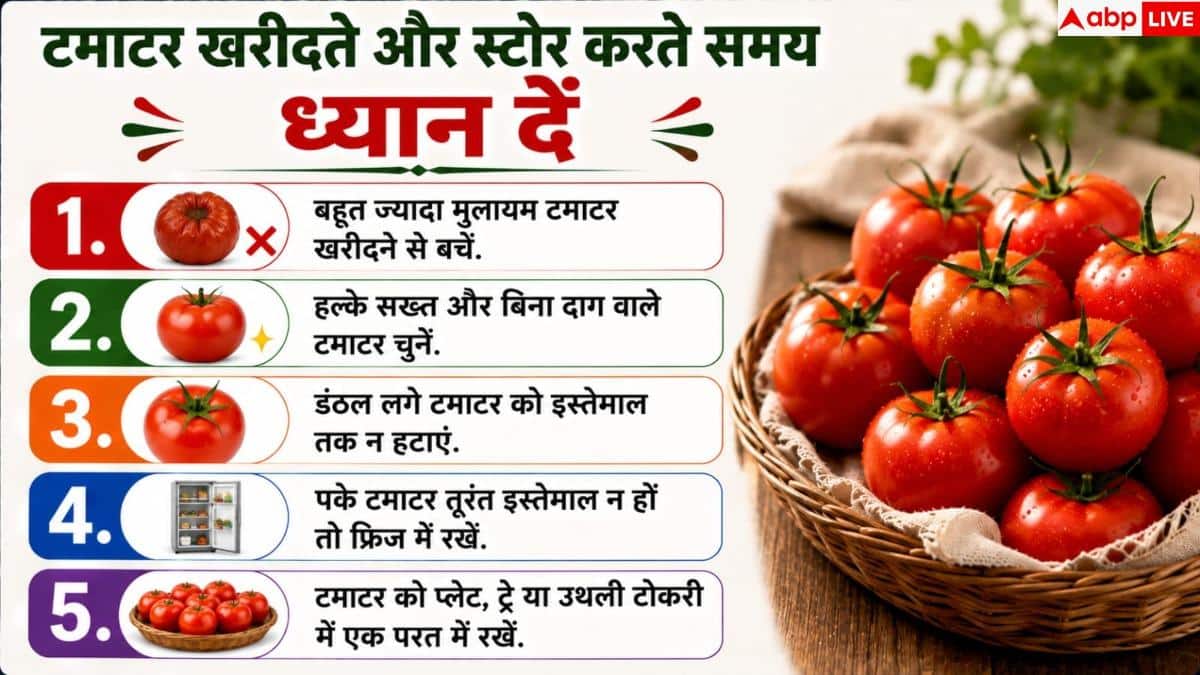 Tomato Storage Tips: क्या आपके टमाटर भी सड़ जाते हैं जल्दी? जानें 15 दिन फ्रेश रखने की ट्रिक