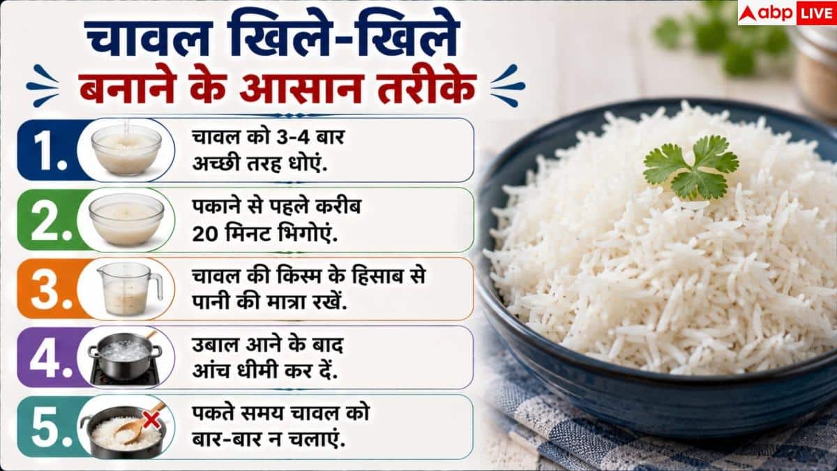 How To Cook Fluffy Rice: चावल हमेशा चिपक जाते हैं? इस ट्रिक से हमेशा बनेंगे खिले-खिले