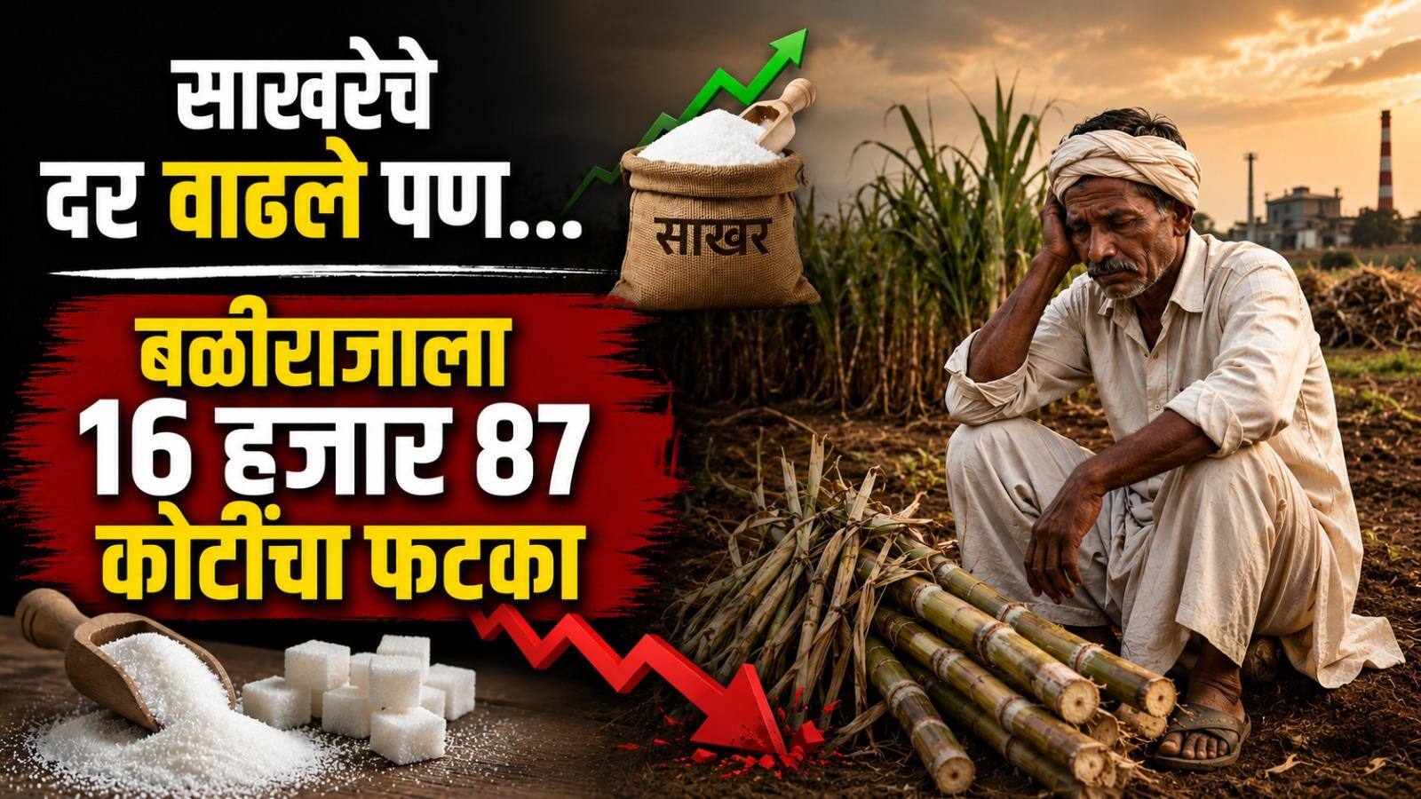 साखरेच्या दरात वाढ, पण शेतकऱ्यांच्या पदरात काय? बळीराजाला तब्बल 16 हजार 87 कोटींचा फटका, वाचा नेमकं प्रकरण काय?