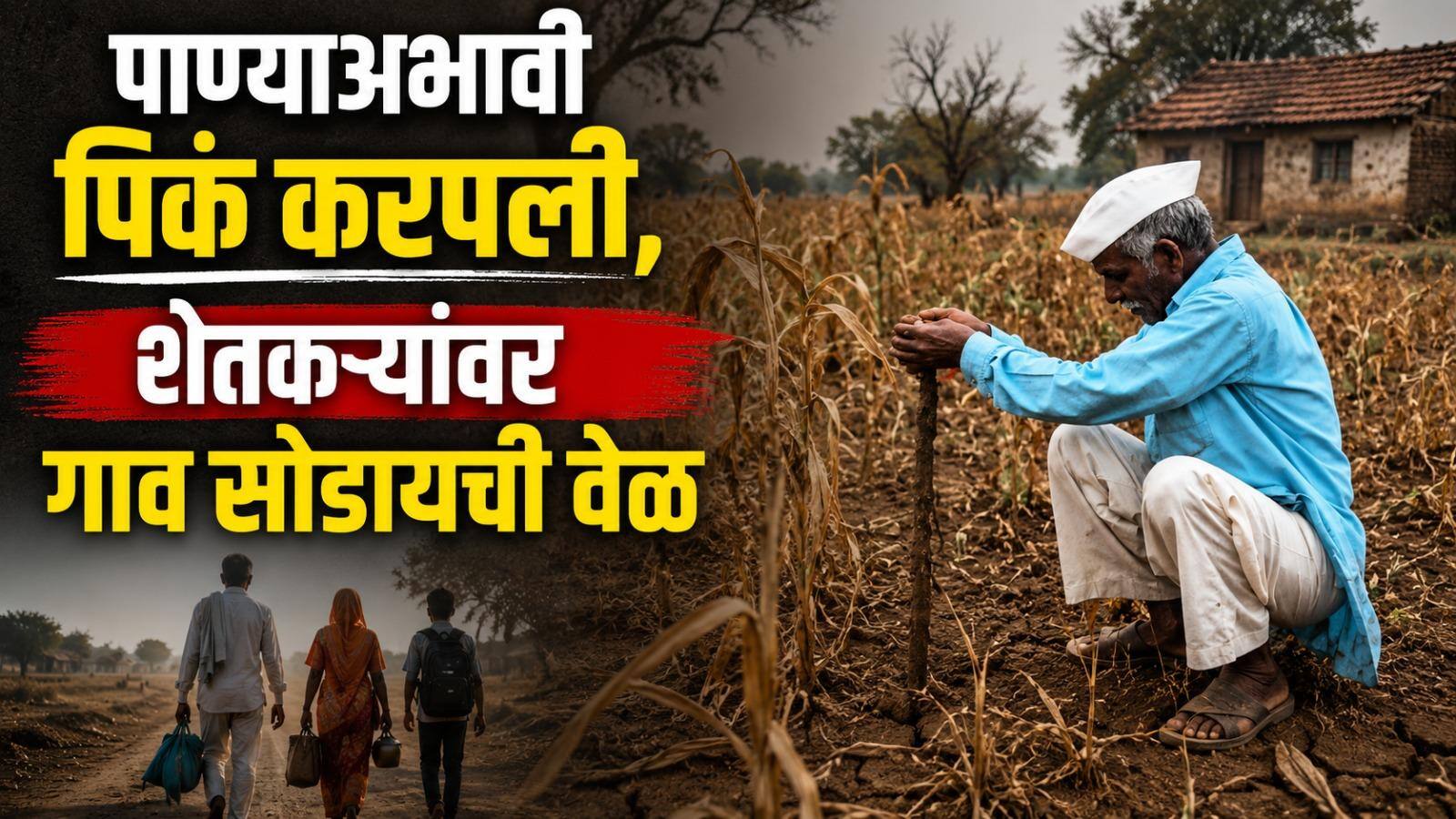पावसाची दांडी, पाण्याअभावी पिकं लागली करपू, बनगरवाडीतील शेतकऱ्यांवर गाव सोडण्याची वेळ, ग्रामविकासमंत्र्यांच्या मतदारसंघात भीषण वास्तव  