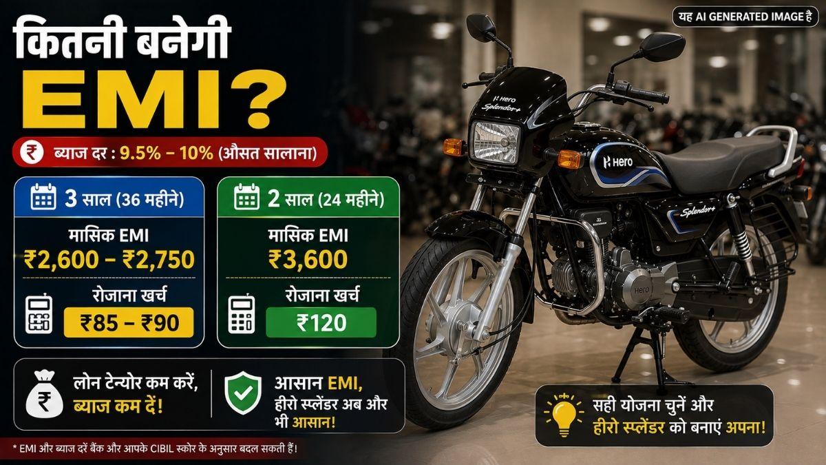 10 हजार रुपये देकर घर लाएं Hero Splendor, इतनी बनेगी EMI