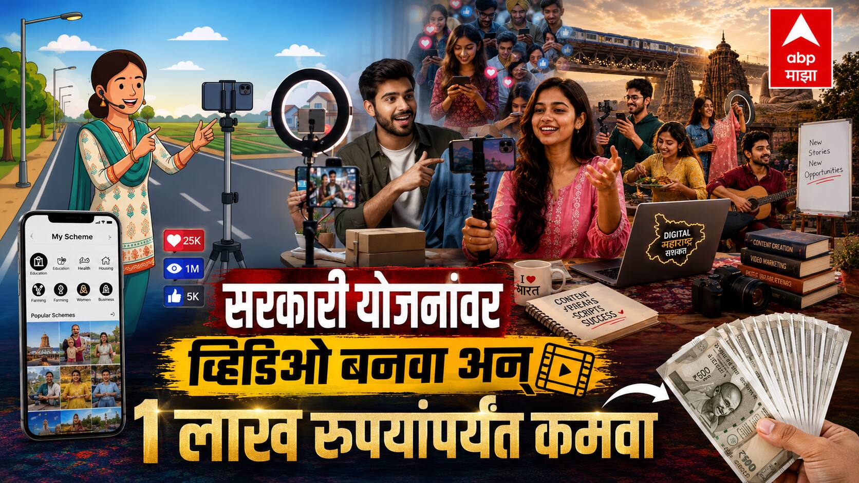 Social Media Influencers Schemes : सरकारी योजनांवर व्हिडिओ बनवा अन् 1 लाख रुपयांपर्यंत कमवा; इन्फ्लुएन्सर्ससाठी सरकारची मोठी घोषणा