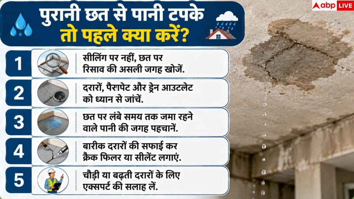 How To Fix Roof Leakage: छत की लीकेज और सीलन से हैं परेशान? ऐसे करें दरारों की पक्की मरम्मत 2 How To Fix Roof Leakage: छत की लीकेज और सीलन से हैं परेशान? ऐसे करें दरारों की पक्की मरम्मत