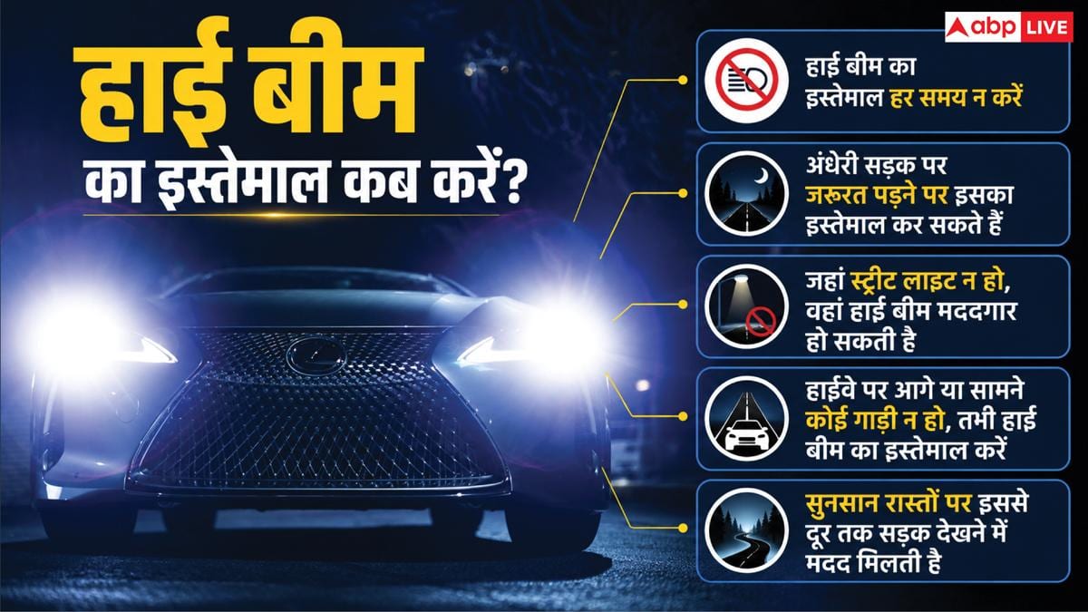 गाड़ी में हाई बीम के यूज पर कब कटता है चालान? जानिए नियम