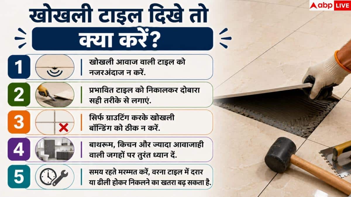 Hollow Tiles: टाइल पर पैर रखते ही आती है खोखली आवाज? टूटने से पहले ऐसे करें ठीक